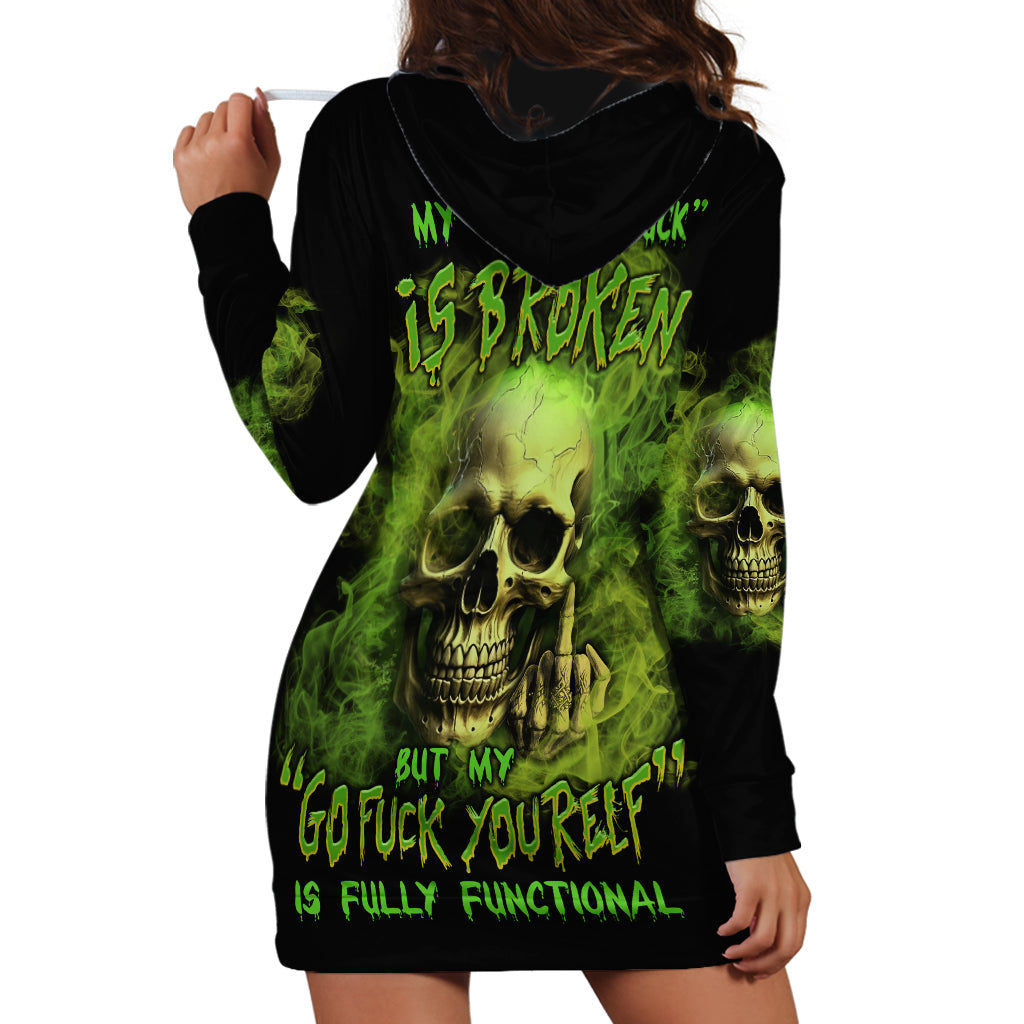 My Give A F Skull Is Broken Hoodie Dress - Wonder Print Shop