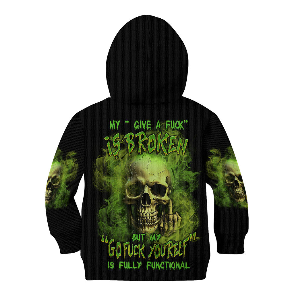 My Give A F Skull Is Broken Kid Hoodie - Wonder Print Shop