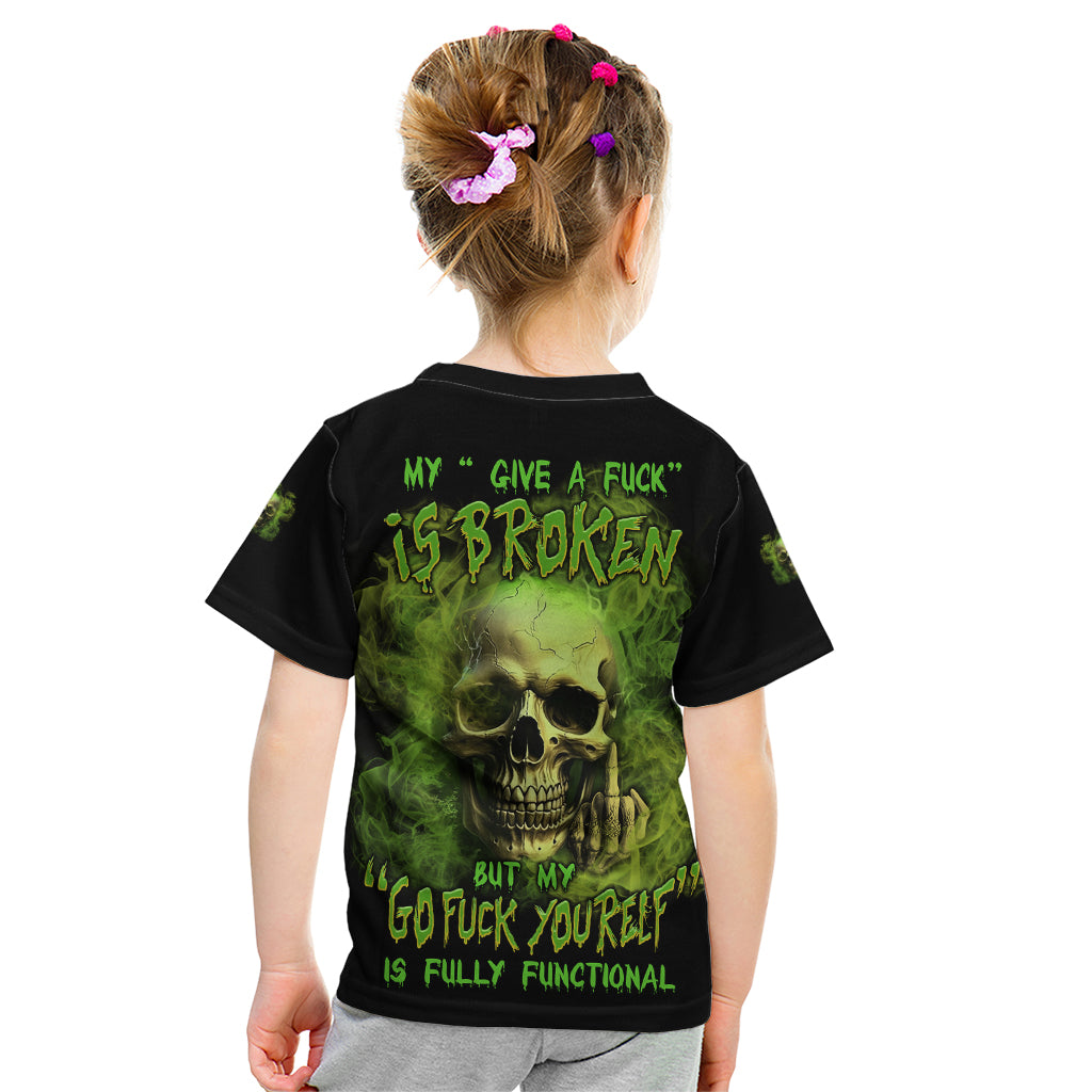 My Give A F Skull Is Broken Kid T Shirt - Wonder Print Shop