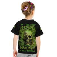 My Give A F Skull Is Broken Kid T Shirt - Wonder Print Shop