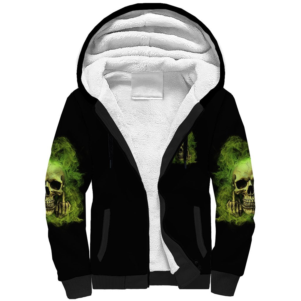 My Give A F Skull Is Broken Sherpa Hoodie - Wonder Print Shop