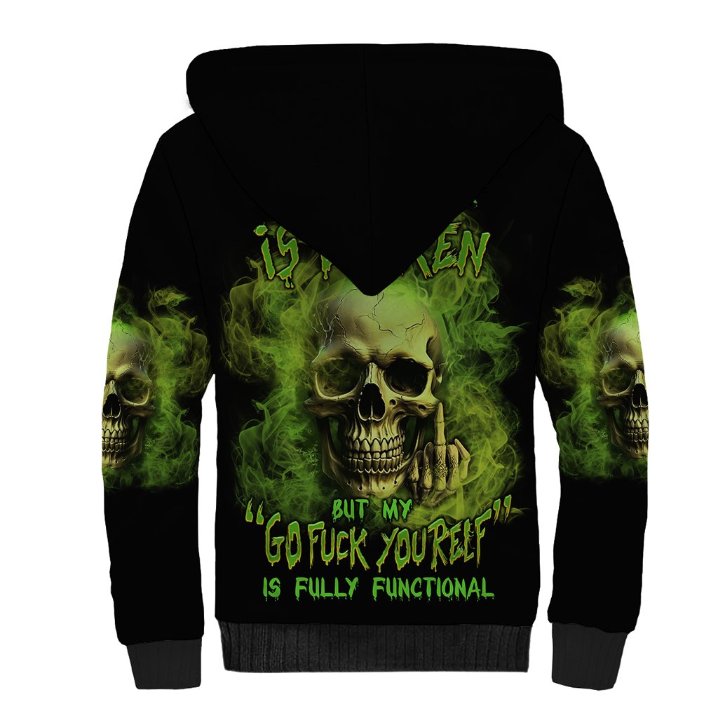 My Give A F Skull Is Broken Sherpa Hoodie - Wonder Print Shop