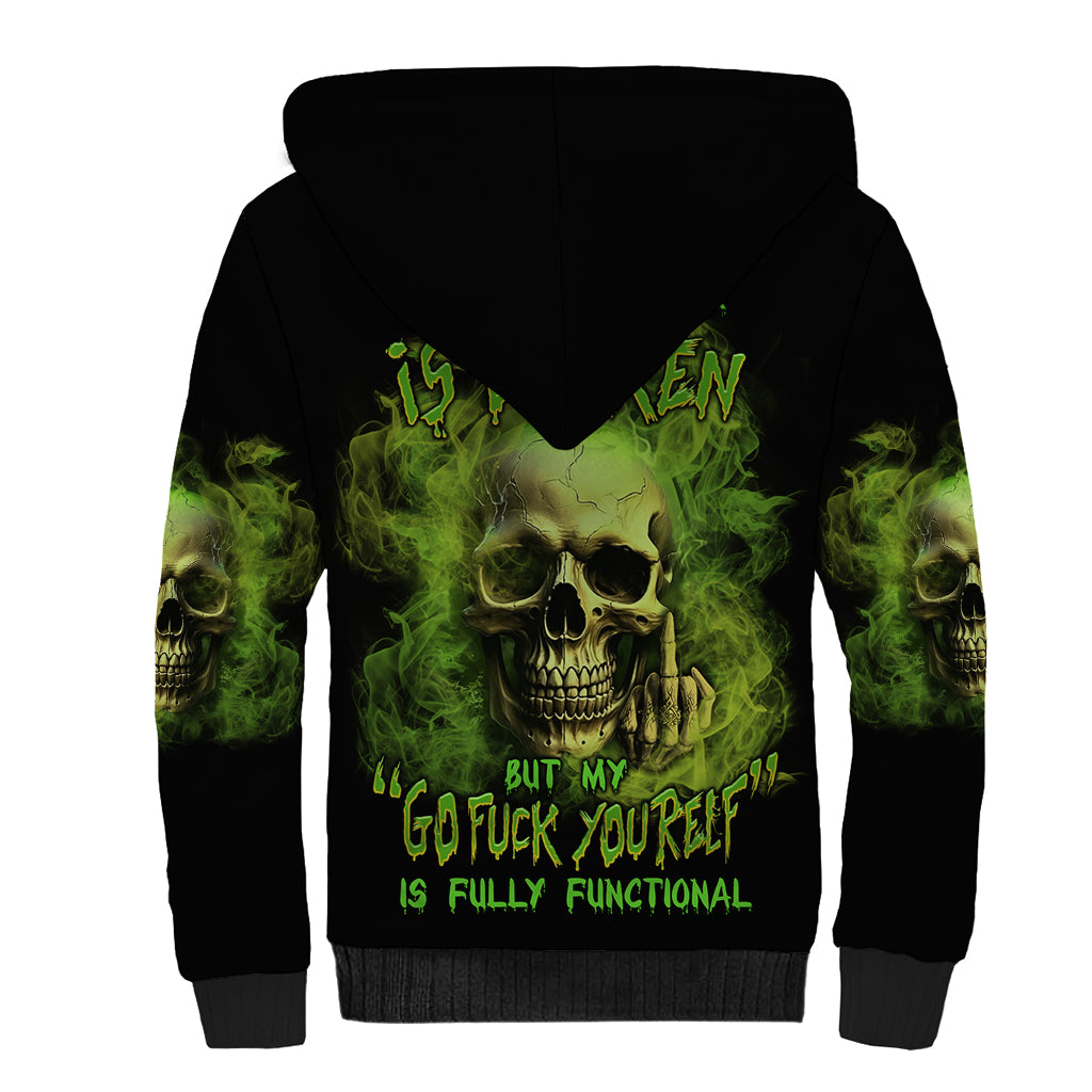 My Give A F Skull Is Broken Sherpa Hoodie - Wonder Print Shop