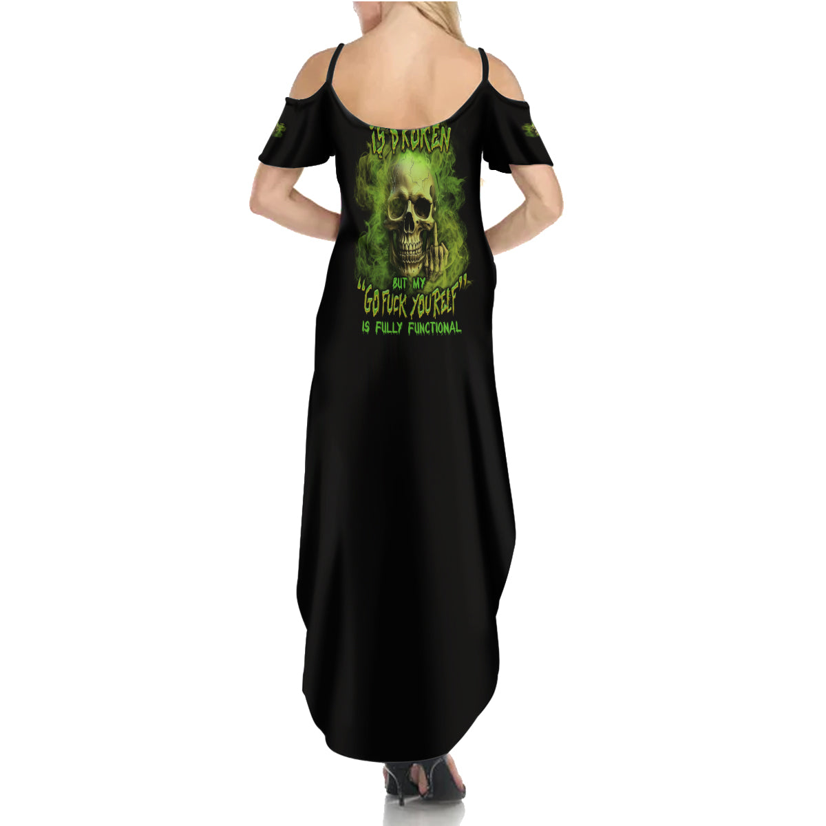My Give A F Skull Is Broken Summer Maxi Dress - Wonder Print Shop