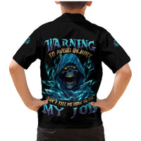 Warning To Avoid Injury Mad Reaper Skull Family Matching Mermaid Dress and Hawaiian Shirt - Wonder Print Shop
