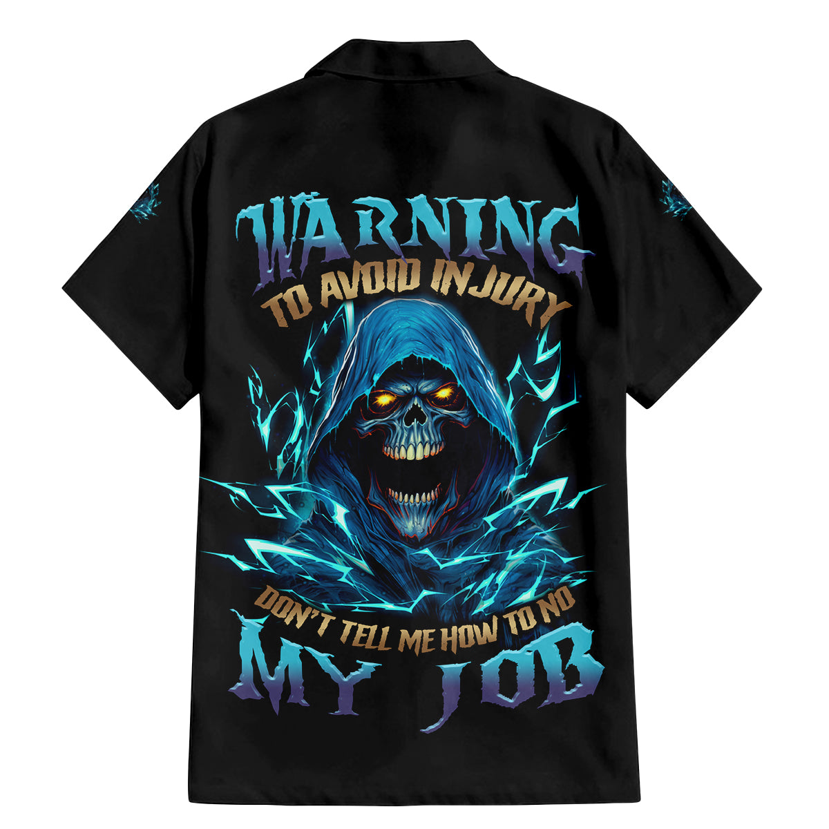 Warning To Avoid Injury Mad Reaper Skull Family Matching Mermaid Dress and Hawaiian Shirt - Wonder Print Shop