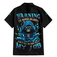 Warning To Avoid Injury Mad Reaper Skull Family Matching Mermaid Dress and Hawaiian Shirt - Wonder Print Shop