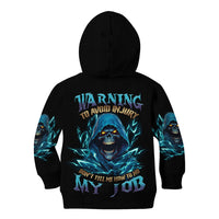 Warning To Avoid Injury Mad Reaper Skull Kid Hoodie - Wonder Print Shop