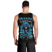 Warning To Avoid Injury Mad Reaper Skull Men Tank Top - Wonder Print Shop