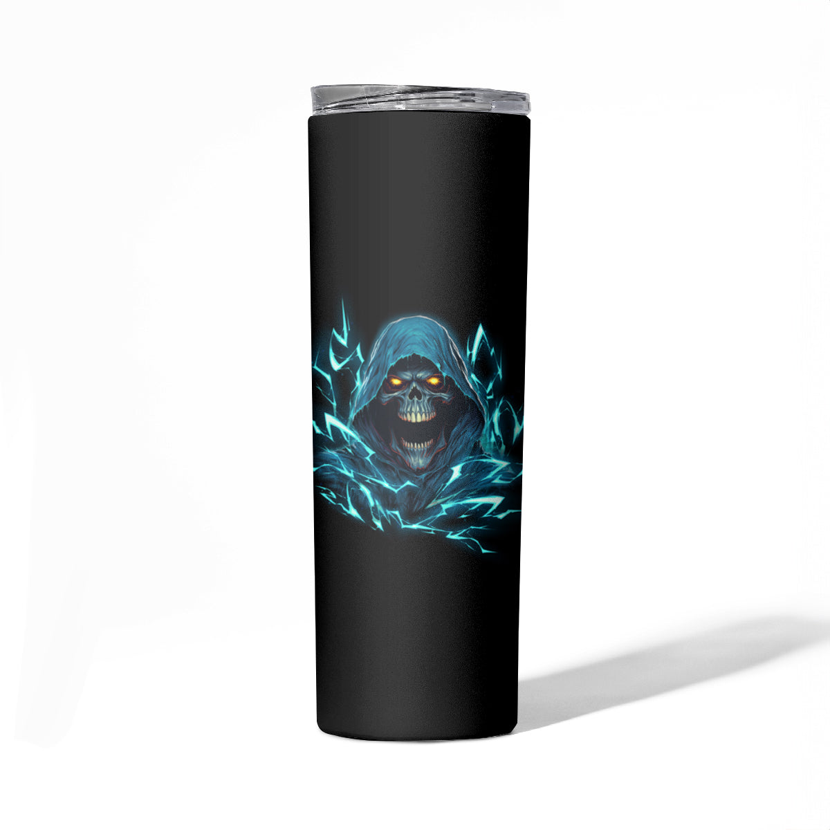 Warning To Avoid Injury Mad Reaper Skull Skinny Tumbler - Wonder Print Shop