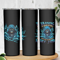 Warning To Avoid Injury Mad Reaper Skull Skinny Tumbler - Wonder Print Shop