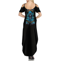 Warning To Avoid Injury Mad Reaper Skull Summer Maxi Dress - Wonder Print Shop