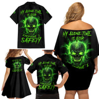 My Alone Time Is For Everyone's Safety Family Matching Off Shoulder Short Dress and Hawaiian Shirt - Wonder Print Shop