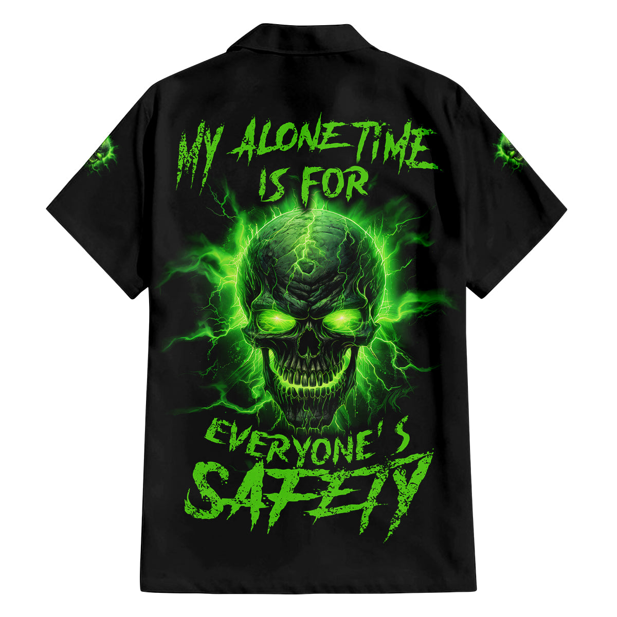 My Alone Time Is For Everyone's Safety Family Matching Off Shoulder Short Dress and Hawaiian Shirt - Wonder Print Shop