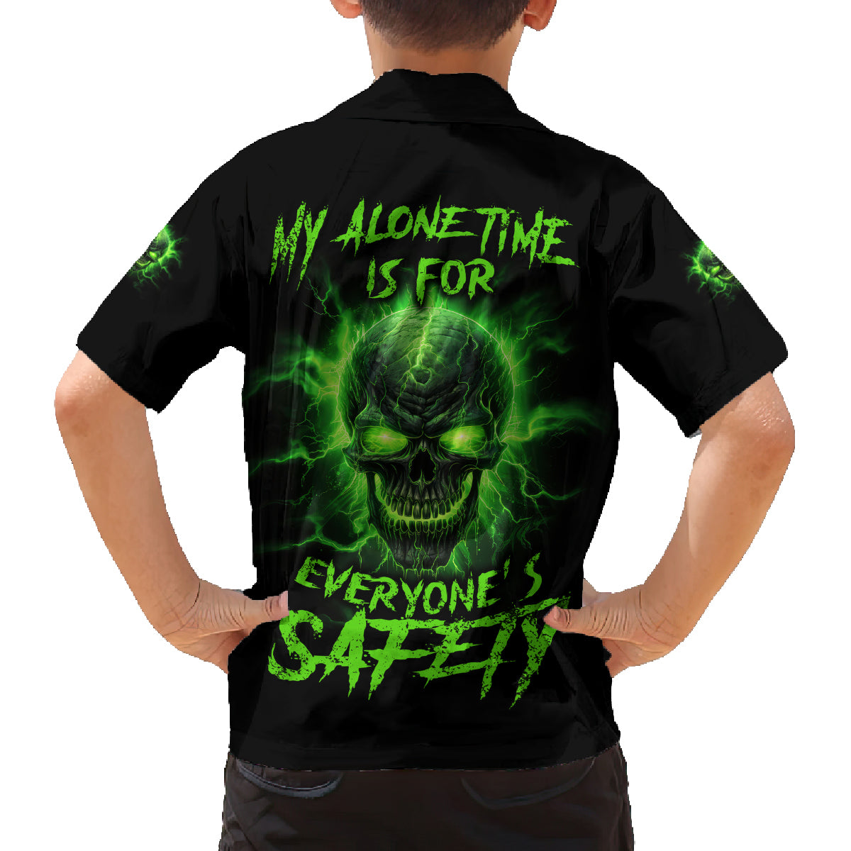 My Alone Time Is For Everyone's Safety Family Matching Puletasi Dress and Hawaiian Shirt - Wonder Print Shop
