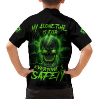 My Alone Time Is For Everyone's Safety Family Matching Short Sleeve Bodycon Dress and Hawaiian Shirt - Wonder Print Shop