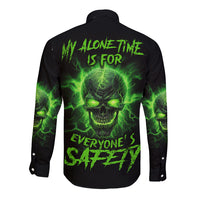 My Alone Time Is For Everyone's Safety Long Sleeve Button Shirt - Wonder Print Shop
