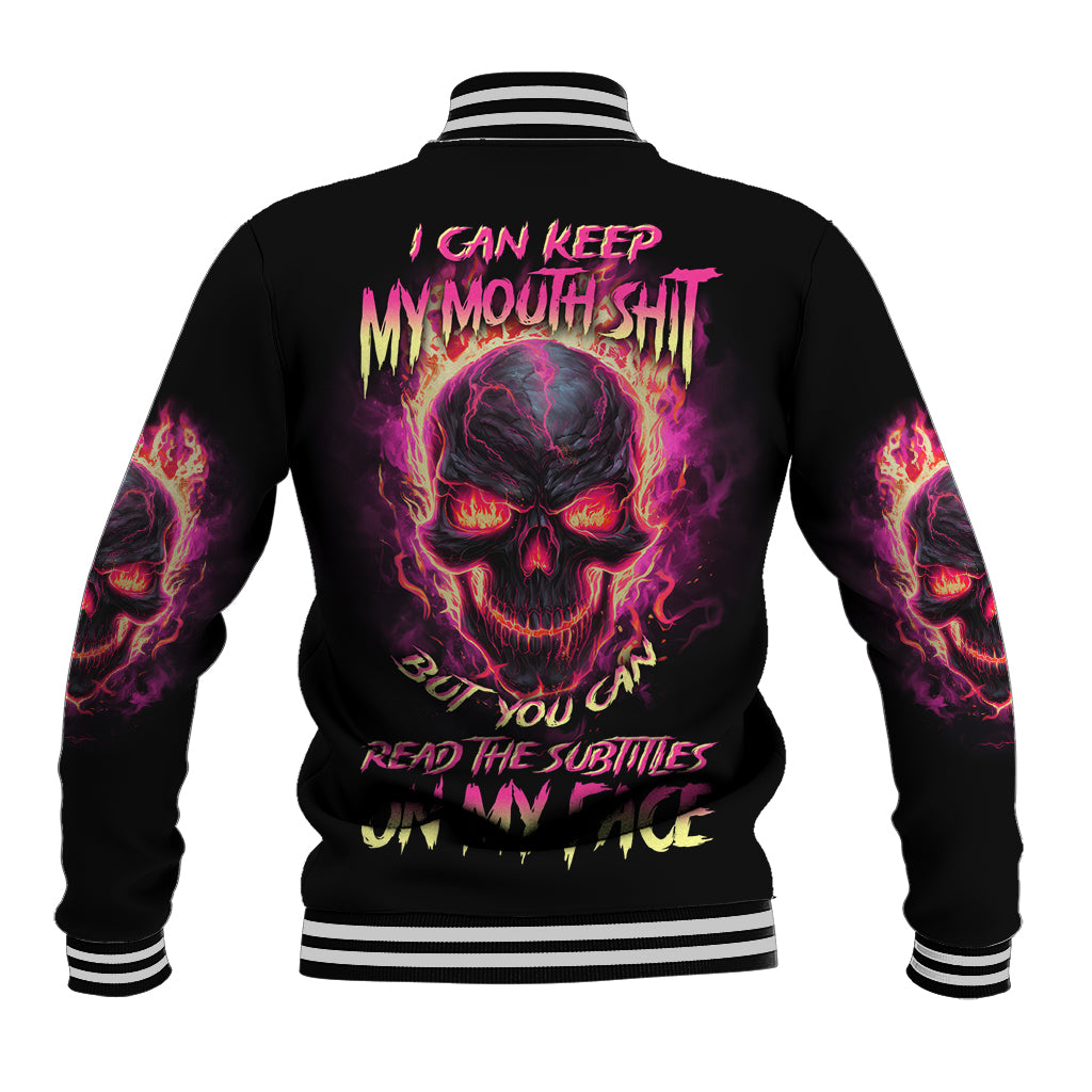 I Can Keep My Mouth Baseball Jacket - Wonder Print Shop