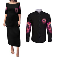 I Can Keep My Mouth Couples Matching Puletasi Dress and Long Sleeve Button Shirt - Wonder Print Shop