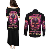 I Can Keep My Mouth Couples Matching Puletasi Dress and Long Sleeve Button Shirt - Wonder Print Shop