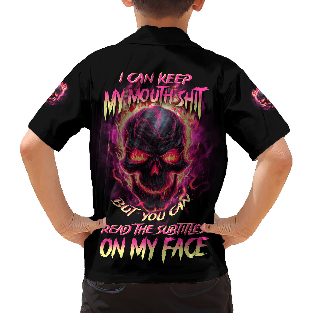 I Can Keep My Mouth Kid Hawaiian Shirt - Wonder Print Shop
