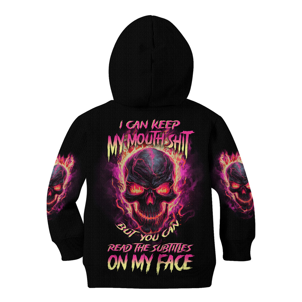 I Can Keep My Mouth Kid Hoodie - Wonder Print Shop
