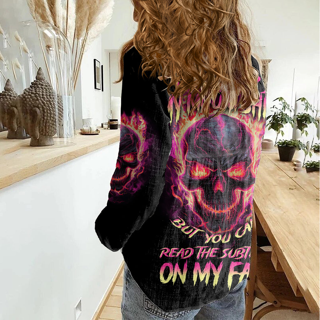 I Can Keep My Mouth Women Casual Shirt - Wonder Print Shop