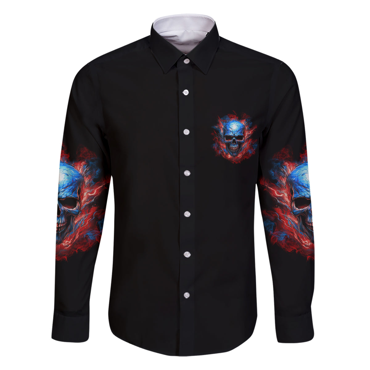 Your Demons Hide Under Your Bed Skull Family Matching Short Sleeve Bodycon Dress and Hawaiian Shirt - Wonder Print Shop