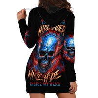 Your Demons Hide Under Your Bed Skull Hoodie Dress - Wonder Print Shop