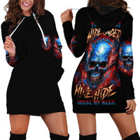 Your Demons Hide Under Your Bed Skull Hoodie Dress - Wonder Print Shop