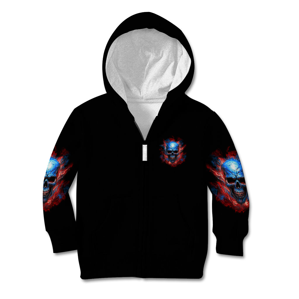 Your Demons Hide Under Your Bed Skull Kid Hoodie - Wonder Print Shop