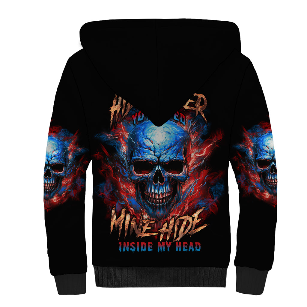 Your Demons Hide Under Your Bed Skull Sherpa Hoodie - Wonder Print Shop