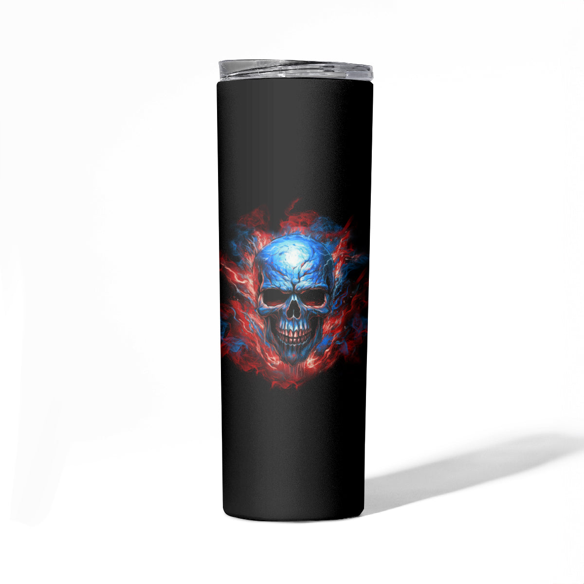 Your Demons Hide Under Your Bed Skull Skinny Tumbler - Wonder Print Shop