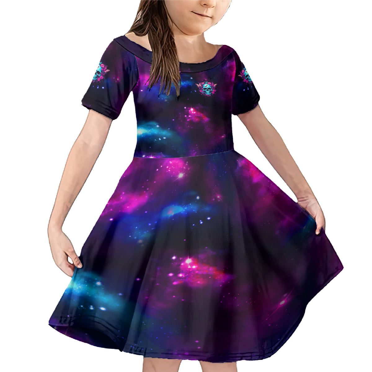 Karma Fairy Skull Galaxy Family Matching Mermaid Dress and Hawaiian Shirt - Wonder Print Shop