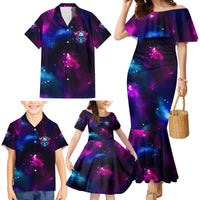 Karma Fairy Skull Galaxy Family Matching Mermaid Dress and Hawaiian Shirt - Wonder Print Shop