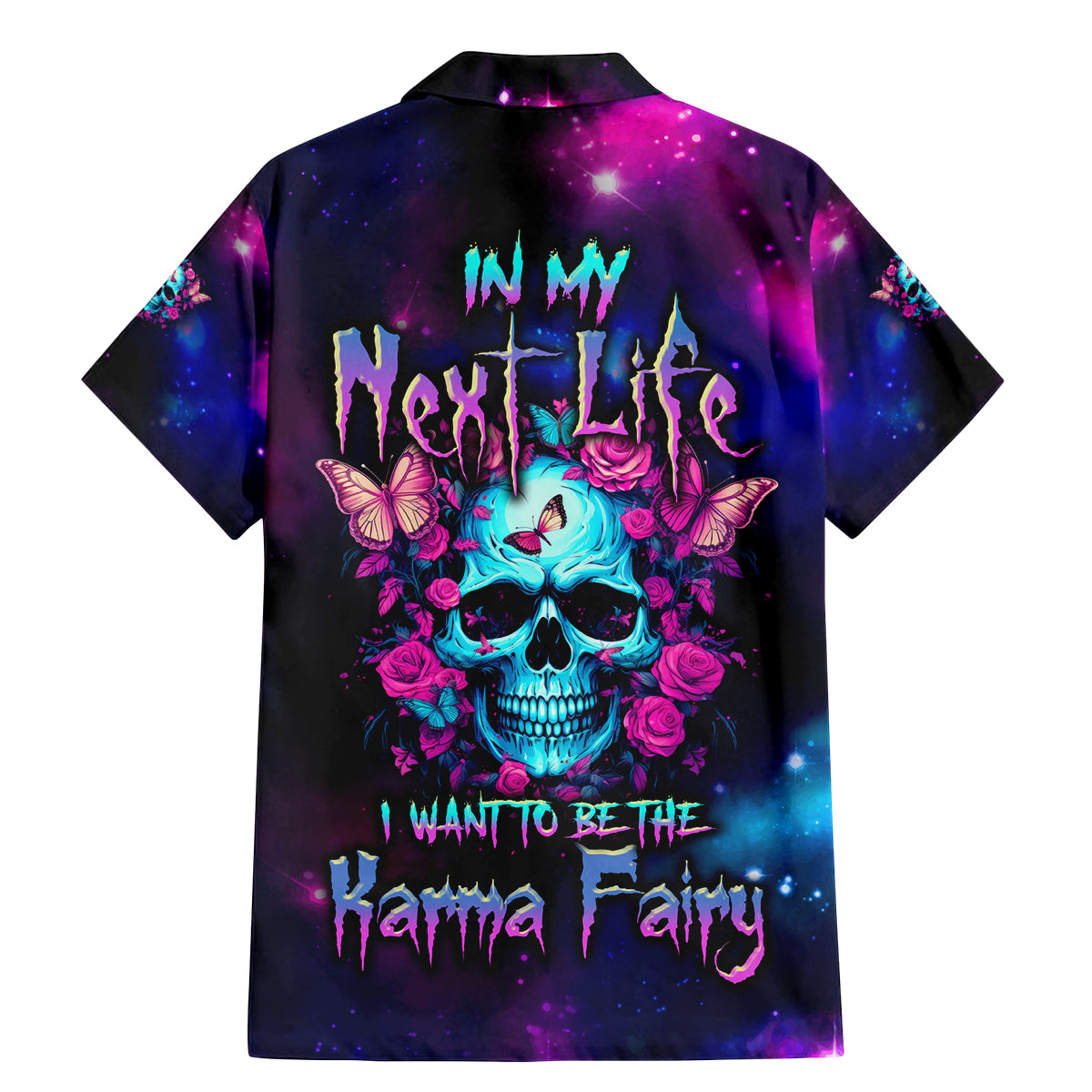 Karma Fairy Skull Galaxy Family Matching Mermaid Dress and Hawaiian Shirt - Wonder Print Shop