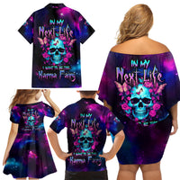 Karma Fairy Skull Galaxy Family Matching Off Shoulder Short Dress and Hawaiian Shirt - Wonder Print Shop