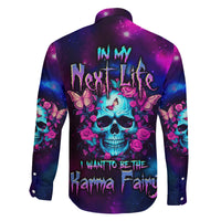 Karma Fairy Skull Galaxy Family Matching Off Shoulder Short Dress and Hawaiian Shirt - Wonder Print Shop