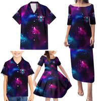 Karma Fairy Skull Galaxy Family Matching Puletasi Dress and Hawaiian Shirt - Wonder Print Shop