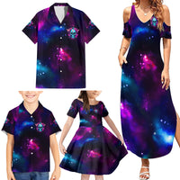 Karma Fairy Skull Galaxy Family Matching Summer Maxi Dress and Hawaiian Shirt - Wonder Print Shop