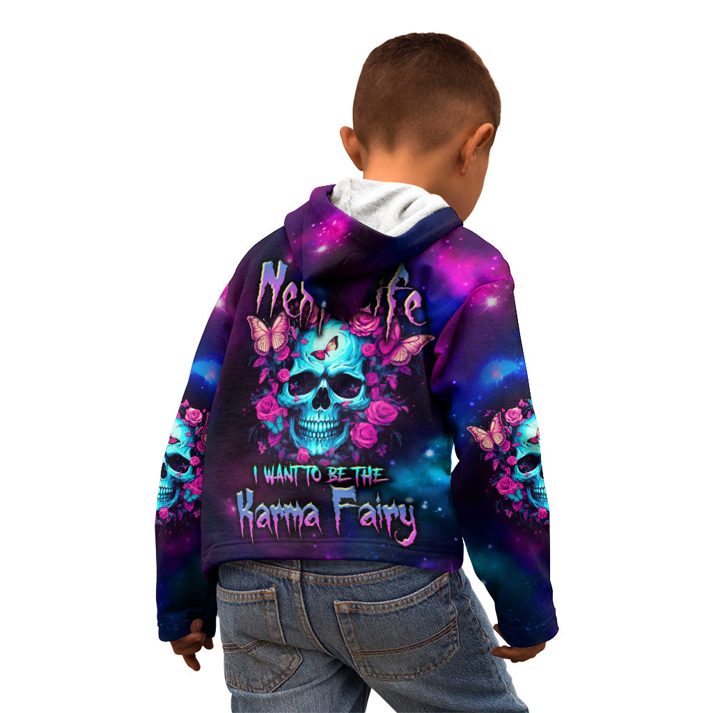 Karma Fairy Skull Galaxy Kid Hoodie - Wonder Print Shop