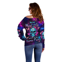 Karma Fairy Skull Galaxy Off Shoulder Sweater - Wonder Print Shop