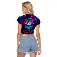 Karma Fairy Skull Galaxy Raglan Cropped T Shirt - Wonder Print Shop