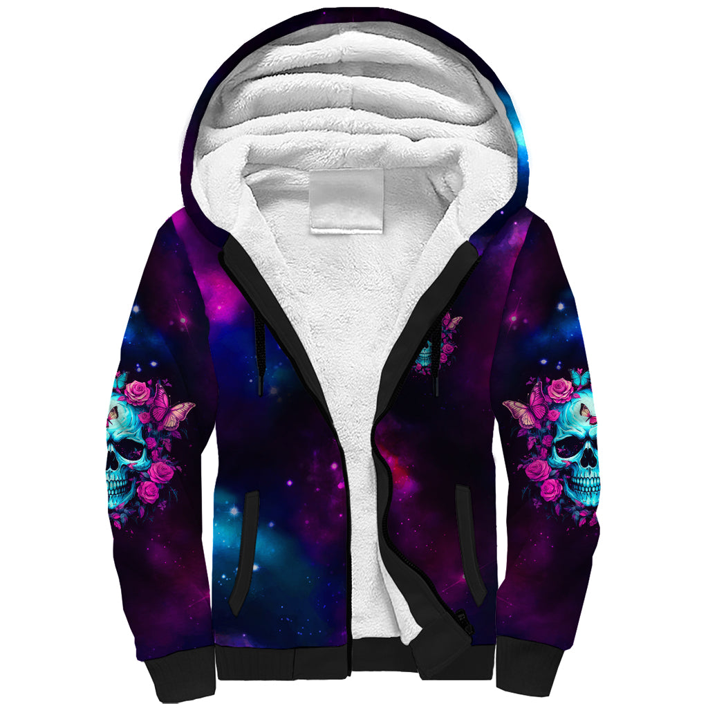 Karma Fairy Skull Galaxy Sherpa Hoodie - Wonder Print Shop