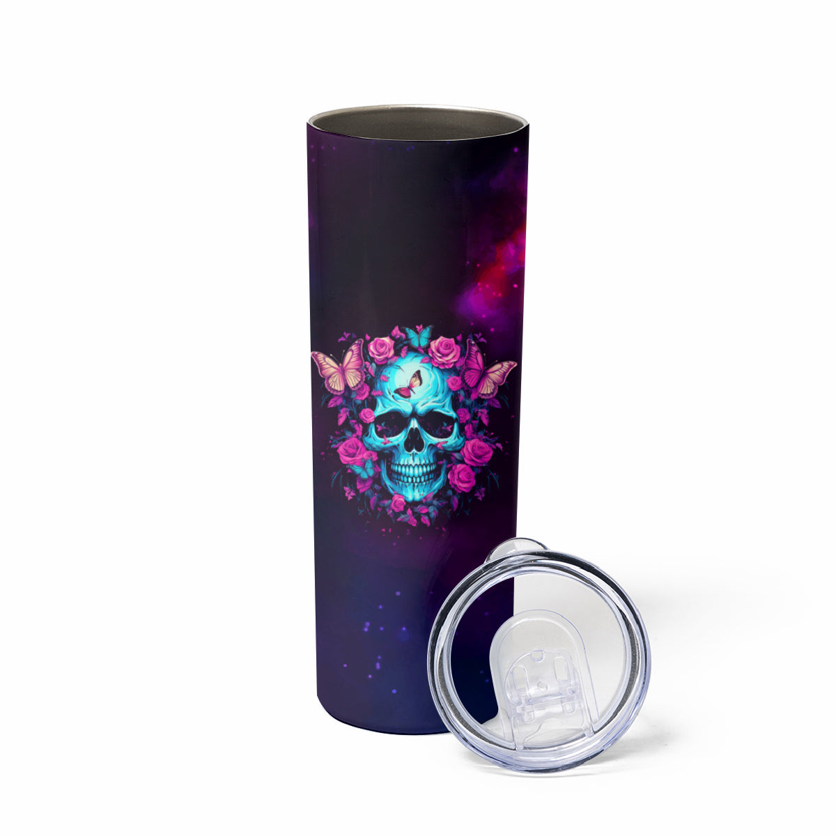 Karma Fairy Skull Galaxy Skinny Tumbler - Wonder Print Shop