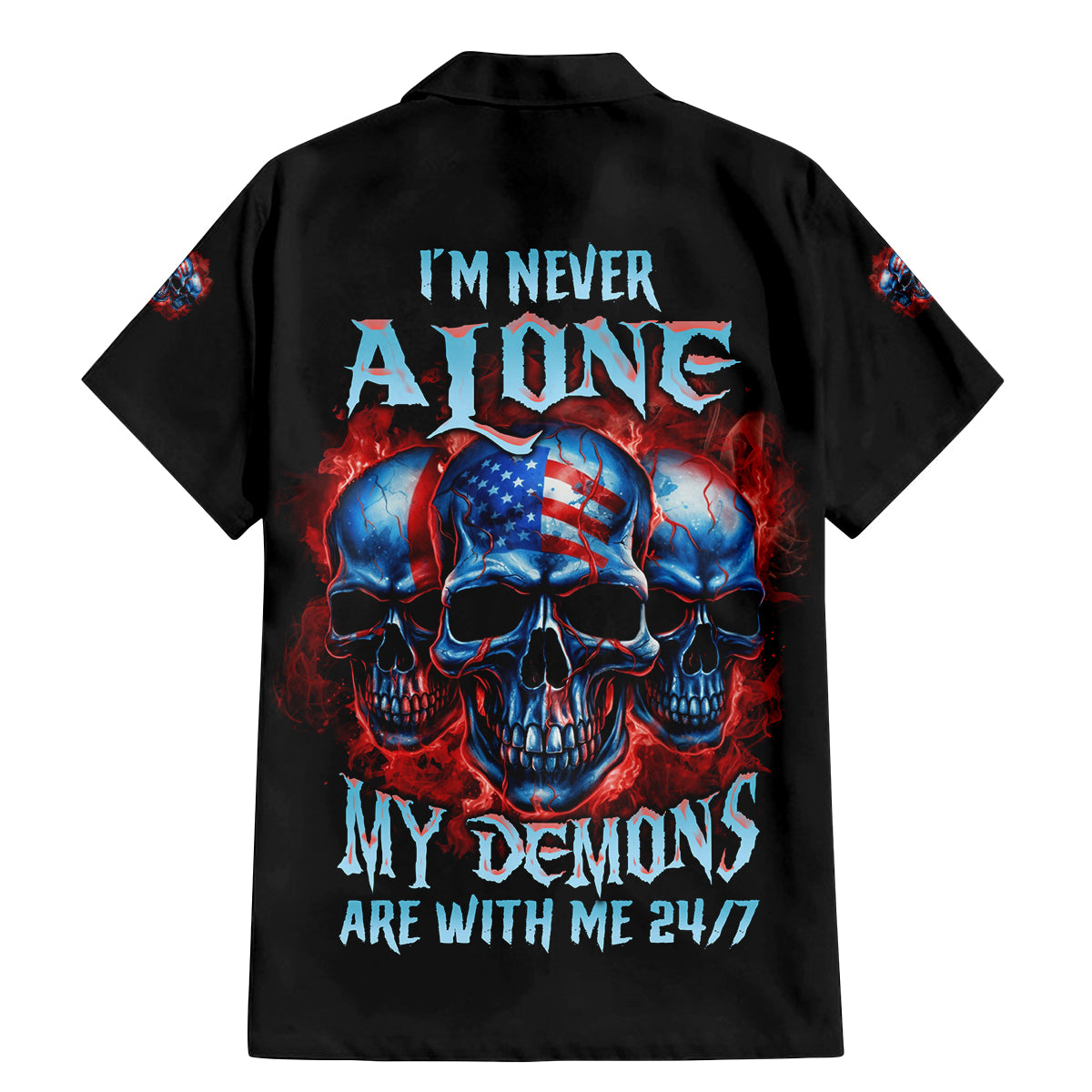 I'm Never Alone My Demons Are With Me 24/7 Family Matching Mermaid Dress and Hawaiian Shirt - Wonder Print Shop