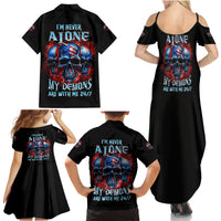 I'm Never Alone My Demons Are With Me 24/7 Family Matching Summer Maxi Dress and Hawaiian Shirt - Wonder Print Shop