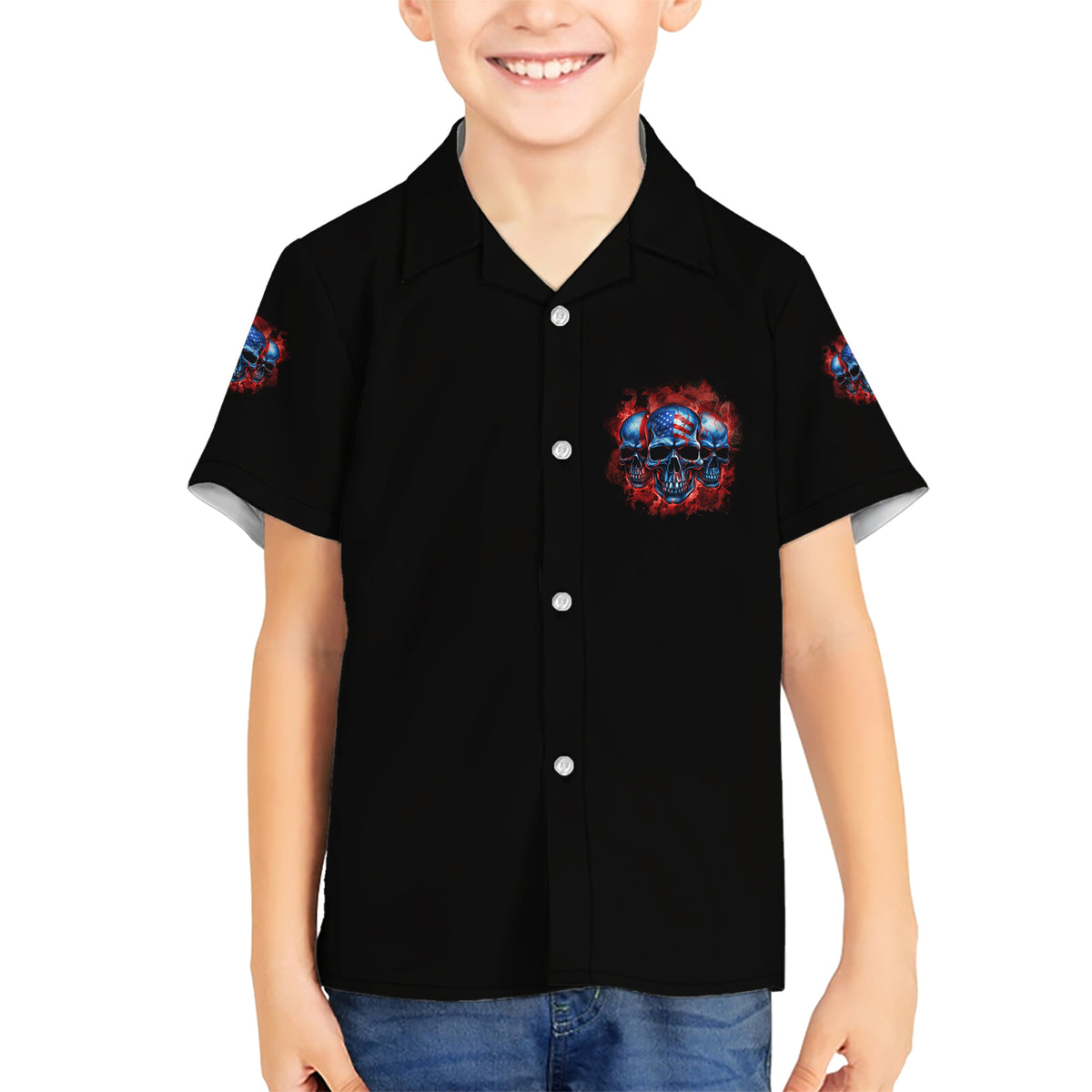 I'm Never Alone My Demons Are With Me 24/7 Kid Hawaiian Shirt - Wonder Print Shop