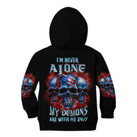 I'm Never Alone My Demons Are With Me 24/7 Kid Hoodie - Wonder Print Shop