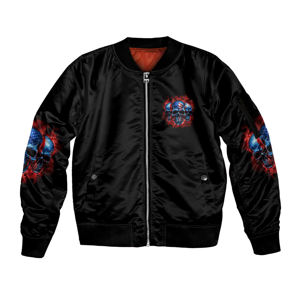 I'm Never Alone My Demons Are With Me 24/7 Sleeve Zip Bomber Jacket - Wonder Print Shop